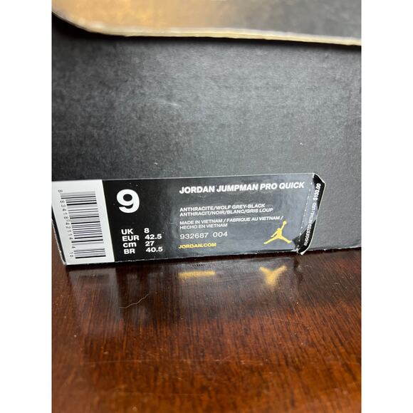 Jordan Men's Jumpman Pro Quick Sneakers Anthracite 932687-004 ~ Size 9 - Picture 10 of 11